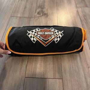 Harley Davidson Motorcycle Black 2 Sided Fleece/Tarp Blanket‎